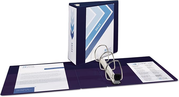 AVE79804 Avery Heavy-Duty View Binder With One Touch Ezd Rings, 4quot; Capacity, Navy Blue