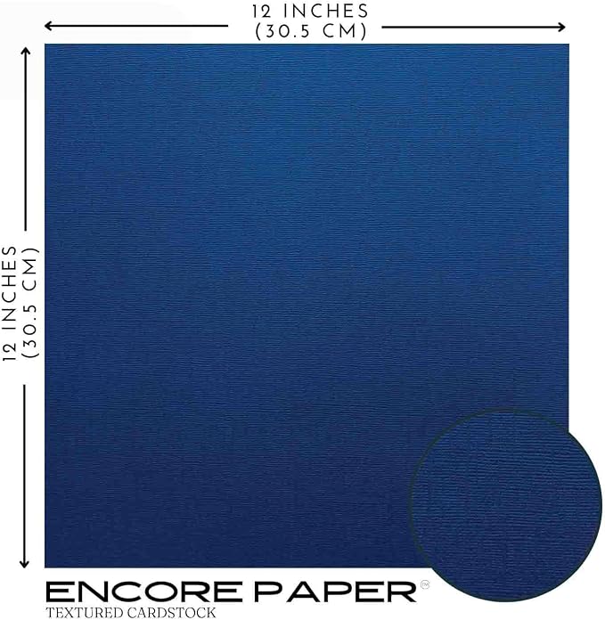 INDIGO—12x12 Textured Cardstock | 80lb Textured Blue Scrapbook Paper | Premium Cardstock for Cricut Cutting | 25 Sheets