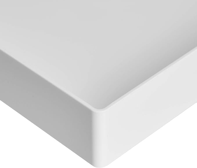 Amazon Basics Rectangular Plastic Desk Organizer, Letter Size Tray for Documents, 13 x 9.7 x 2.2 inches, White, 12-Pack