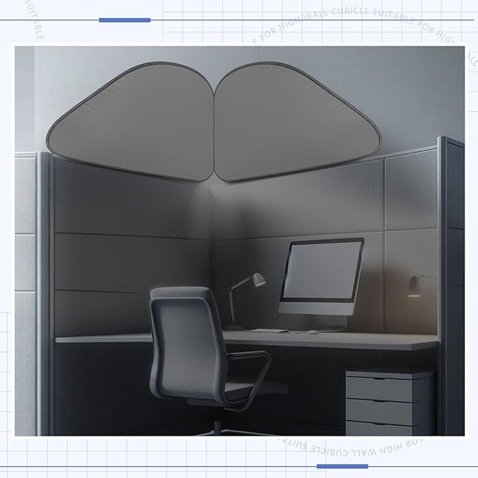 Foldable Office Cubicle and Desk Shade, Portable 27.5 Inch Cubicle Shade Canopy for Light Sensitive Workers, Block Light and Airflow, for Working Partitions Corner Privacy Accessories(Gray)