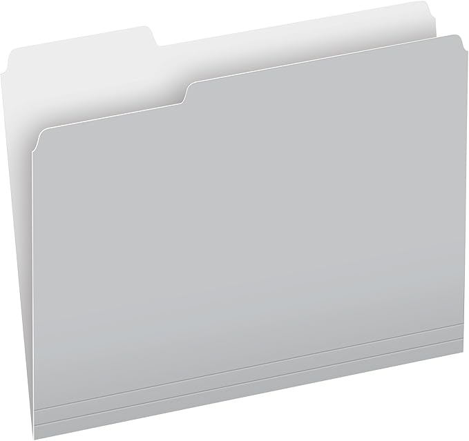 Pendaflex Two-Tone Color File Folders, Letter Size, 1/3 Cut, Gray, 100 Per box (152 1/3 GRA)