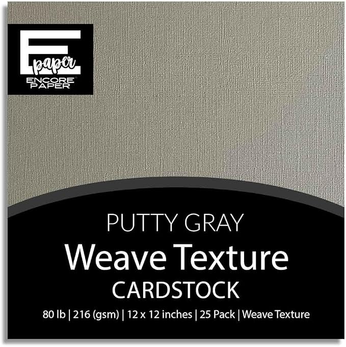 Putty Gray—12x12 Textured Cardstock | 80lb Textured Gray Scrapbook Paper | Premium Cardstock for Cricut Cutting | 25 Sheets