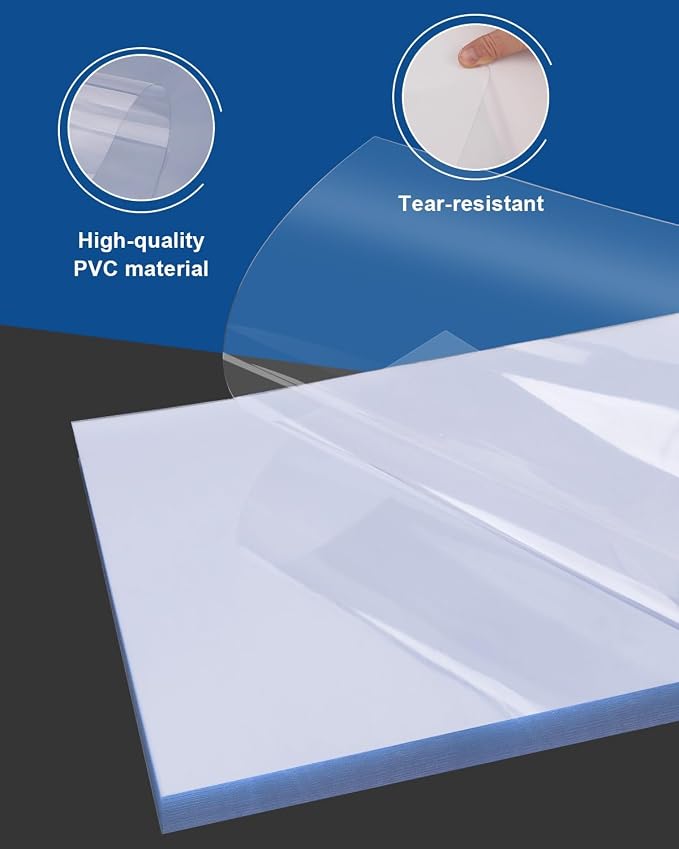 Dynta Binding Covers 8 mil PVC Clear Cover Sheets for Binding, Letter Size 8-1/2 x 11 Inches, 240 Pack Report Covers, Presentation Binder, Office Supplies, Un-Punched, Square Corners