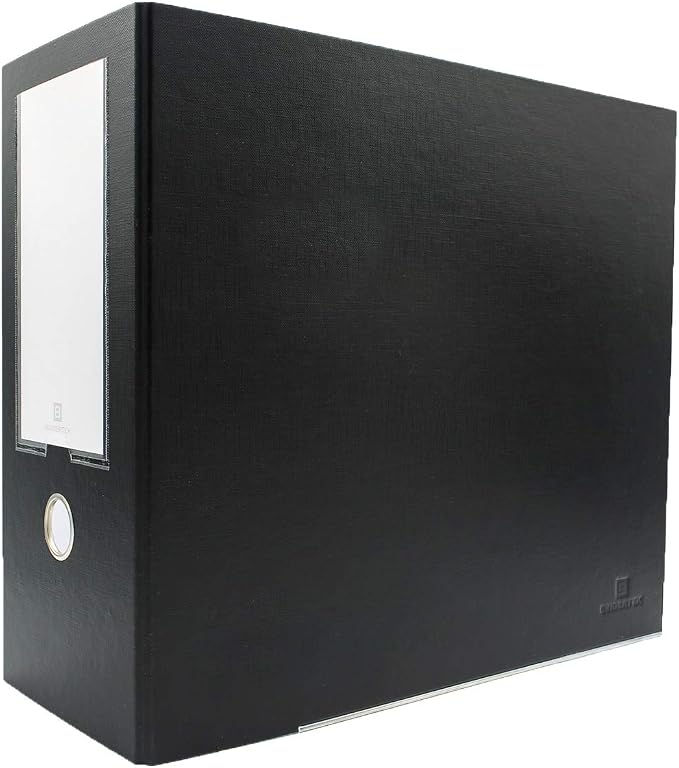3-Ring Premium High-Capacity Binder - Black, 5.5" Spine, by Bindertek | 900 Sheet Capacity, 4" D-Rings, Linen-Textured Covers, Steel Reinforced Edges, Spine Label Included