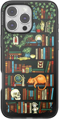 PopSockets iPhone 16 Pro Max Phone Case with MagSafe, Wireless Charging Compatible, Bookish - Storied Shelves