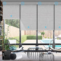 SmartWings Motorized Smart Roller Shades, 100% Blackout Safari Smoke