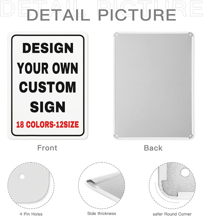 Custom Signs Outdoor Metal Personalized Signs With Your Photo Text Logo Custom Wall Sign Decorative House Signs For Business Workplace Office Home