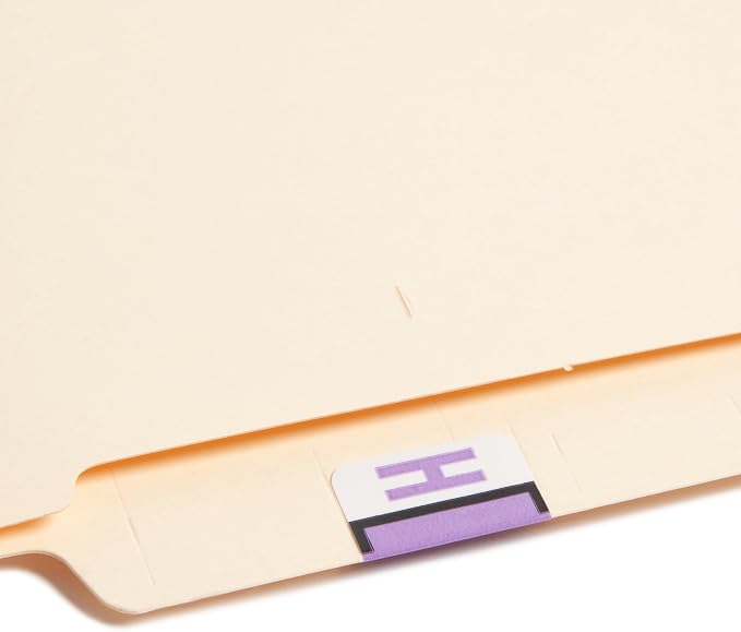 Smead BCCR Bar-Style Color-Coded Alphabetic Label, H, Label Roll, Lavender, 500 Labels per Roll, (67078)