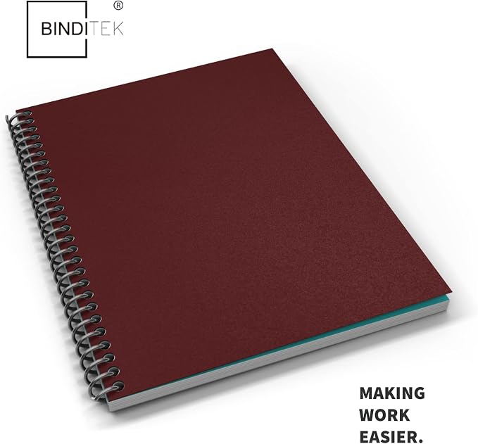 Binditek 12 Mil Sand-Textured Binding Covers, Letter Size, Maroon, 25 Pack | Plastic Binding Covers, 8.5" x 11", Subtle Matte Finish, Square Corners, Unpunched, Ideal for Business Reports and Proposals