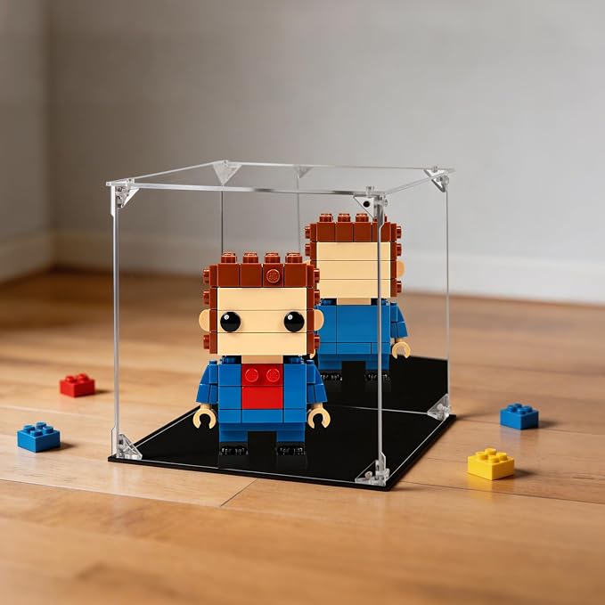 Display Case for Collectibles Assemble Clear Acrylic Box Alternative Glass Case for Display Action Figures Home Storage Organizing Toys (Internal dim 9.5X9.5X9 inch)
