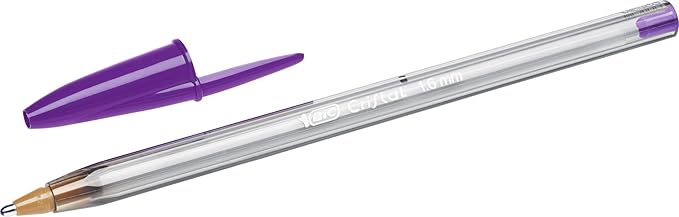 BIC Cristal Multicolour Ballpoint Pens With Wide Tip (1.6mm) Pens For Colourful Writing In Assorted Colours, Pack Of 15