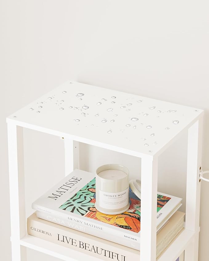 Open Book Shelf, 5 Tier Tall Bookshelf, Freestanding Shelf Narrow Bookcase with Open Shelves, 14.96" x 10.63" x 53.54", Book Shelves for Living Room, Office, Study, White