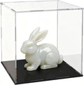 Acrylic Display Case 5x5x5 Inch, Clear Collectible Display Box with Matte Black Base, Dustproof Showcase for Figures, Models, Sports Memorabilia – Easy Self Assembly