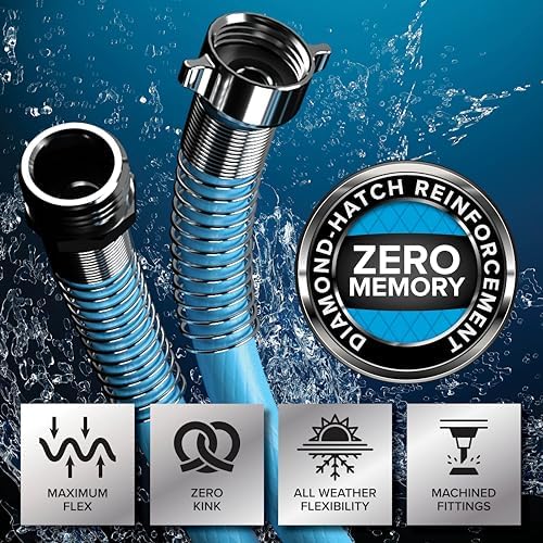 Camco EVOFlex 50-Ft RV Drinking Water Hose - Features Extra Flexible Design w/Stainless Steel Strain Relief Ends - Lead-Free, BPA-Free and Phthalate-Free - 5/8” Inside Diameter (22596) (Pack of 3)