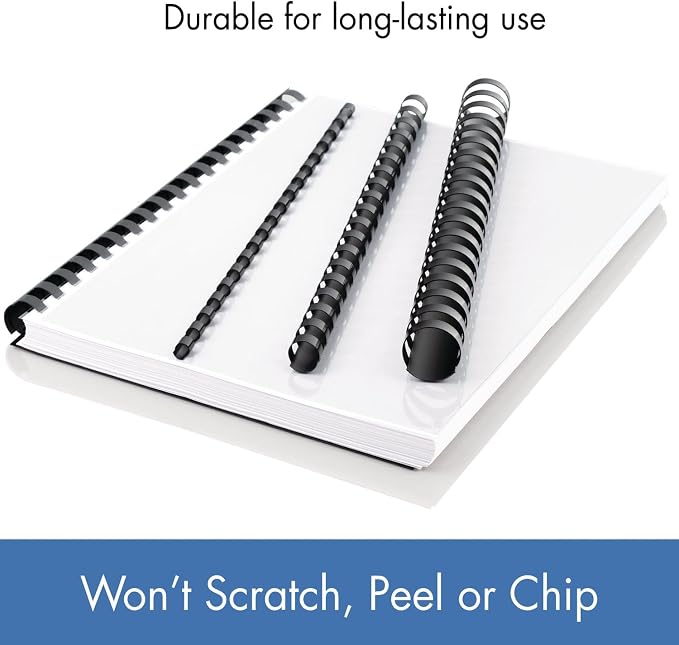 Mead CombBind Binding Spines/Spirals/Coils/Combs, 3/4", 150 Sheet Capacity, Black, 125 Pack (4000136)