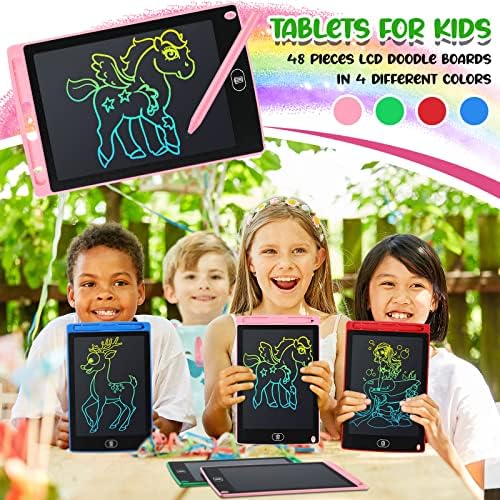 Zhehao 48 Pcs 8.5 Inch LCD Writing Tablet for Kids, Blue,Red,Green,Pink