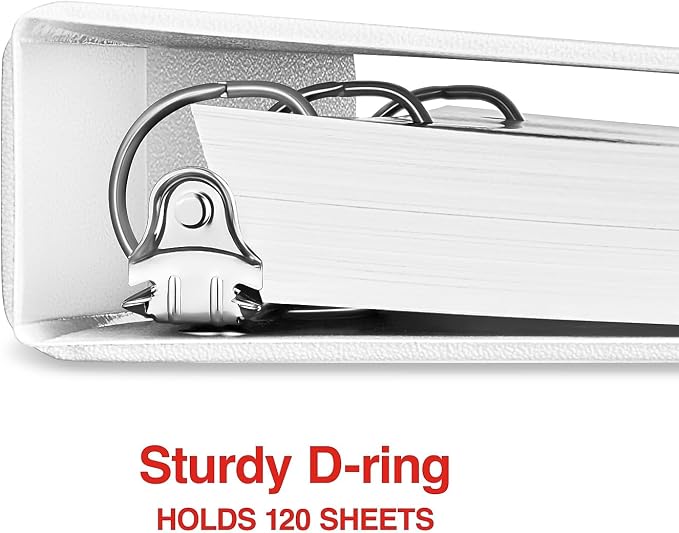 Staples 1-Inch D-Ring View Binder, White – Standard 3-Ring Binder for School, Office & Home Organization