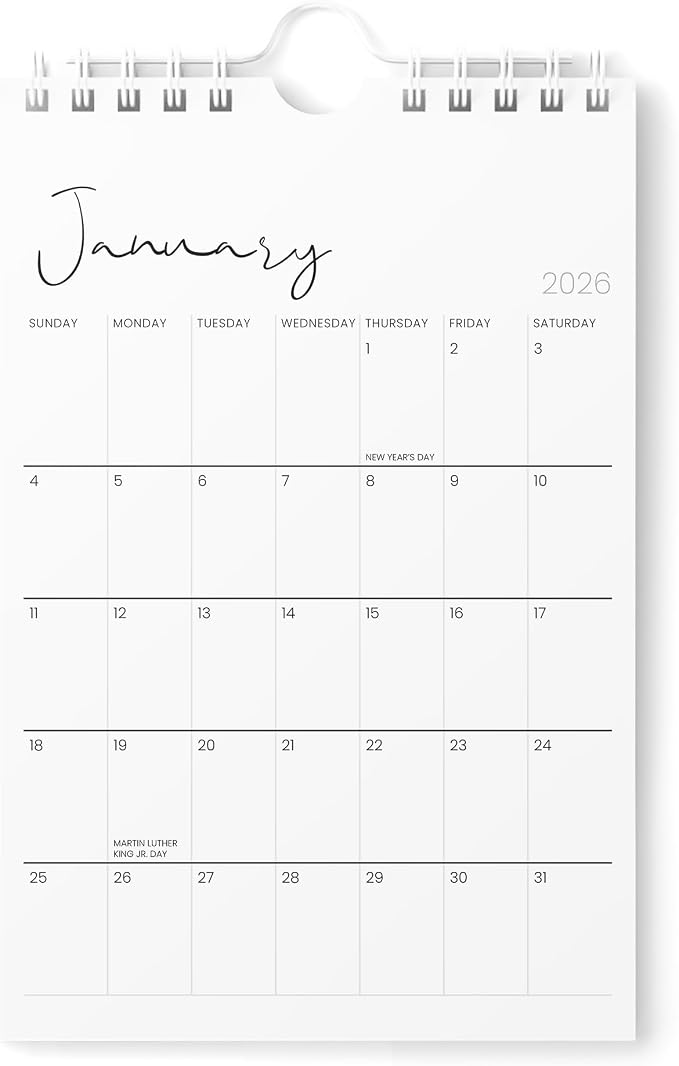Karto Small Wall Calendar 2026 6x9 in - Cursive | January 2026 to June 2027, Vertical, Boosts Productivity, Easy Monthly Planning