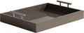 Kate and Laurel Lipton Decorative Modern Rectangular Tray, 16.5 x 12.25, Brown and Silver, Chic Serving Tray for Storage, Organization, and Display