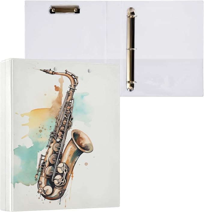Custom 3 Ring Binder Orchestral Music 1.5" Round Ring Binders Personalized Name View Binder with 200 Sheet for Women Men Office Kids School Supplies, 1 Pack