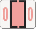 Smead BCCRN Bar-Style Color-Coded Numeric Label, 0, Label Roll, Pink, 500 Labels per Roll (67370)