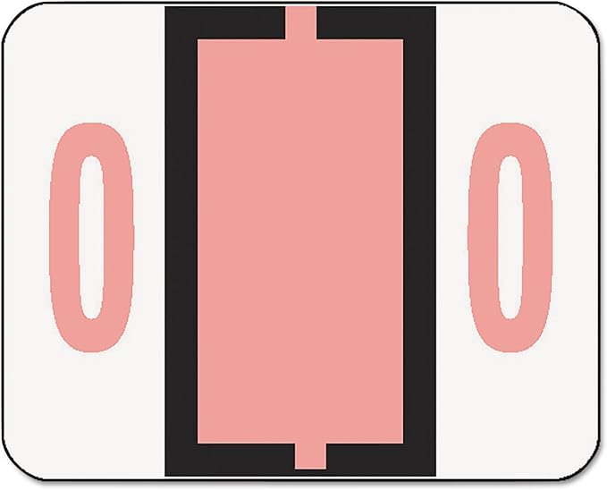 Smead BCCRN Bar-Style Color-Coded Numeric Label, 0, Label Roll, Pink, 500 Labels per Roll (67370)