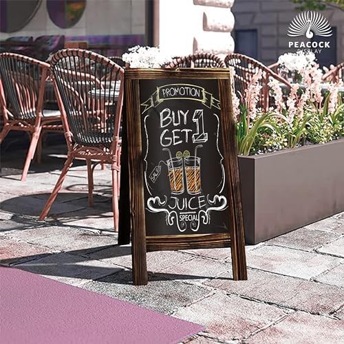 Double-Sided Rustic Magnetic A-Frame Chalkboard Sign for Outdoor and Indoor Use, Magnetic, Black | Sturdy, Stylish, and Versatile; Perfect for Events, Menus, and Business Promotions