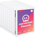 Customizable Round Ring Binder, 0.5 Inch 3 Ring Binder, Minimalist PVC-Free Binder with Clear View Cover, Lay-Flat Design for Lightweight Daily Organization at Home, School & Office