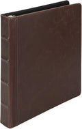 Samsill Vintage Leather 3 Ring Binder, Professional Organizer, Planner, 1 Inch Round Ring (Holds 200 Sheets), Letter Size 8.5 x 11, No Zipper, Brown