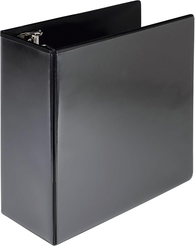 Samsill Durable 5 inch 3 Ring Binder, Locking D Ring 100% Recycled Chipboard, Black, Pallet of 192 Binders in 32 Cartons