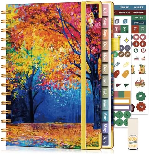 Academic Planner 2026-2027, Hardcover Weekly and Monthly Calendar Planner from July 2026 - June 2027, 6.1" x 8.2" A5 Daily Agenda with Tabs, College School Organizer for Student Teacher, Autumn Woods