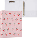 3 Ring Binder Cherry Fruit 1.5 Inch Three Ring Binder | Cute Binder with 3 Storage Pockets for Women School Office Supplies