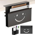 Onemake Desk Side Storage, Funny Smile No Drill Laptop Holder, Clamp on Desks Shelf with Magnetic Pen Holder, Hanging Desk Organizer for Home Office, Fits Flat Edge Tables 0.4" to 2.3"