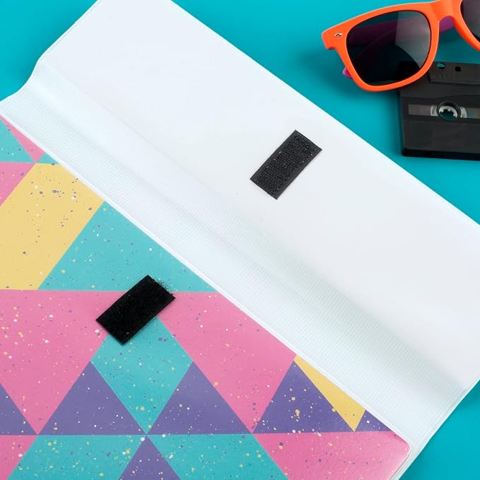 Mead Trapper Keeper Binder, Retro Design, 1 Inch Binder with Folders and Pockets, Holds 8-1/2" x 11" Paper, Colorblock (260038FN-ECM)
