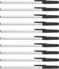 DISCOUNT PROMOS Value Stick Pens Set of 10, Bulk Pack - Blue Ink, Great for Office, School, Business, Tradeshows, Events - Black Cap