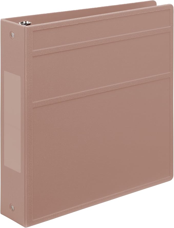 Carstens 2-Inch Heavy Duty 3-Ring Binder - Side Opening, Dusty Rose, Durable Plastic, No-Gap Rings, Waterproof Cover, No Pockets, Holds 300 US Letter Sheets, BPA-Free, Made in USA (2825-3R) Case of 16