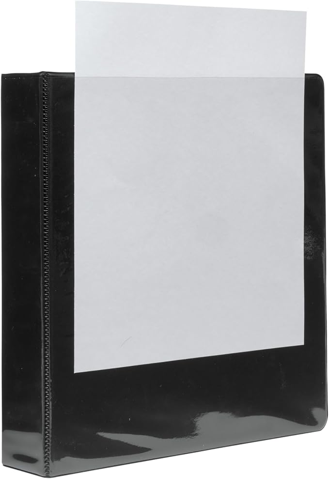 12 Pack Black 3-Ring Binders, 1.5", Slant D-Ring, Durable, EPI Premium, Heavy Duty, Holds 375 Sheets, Clear View Presentation, Non-Stick, 2 Inside Pockets, Organizer for School, Home Office
