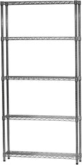 Shelving Inc. 8" d x 36" w x 54" h Chrome Wire Shelving with 5 Tier Shelves, Weight Capacity 800lbs Per Shelf