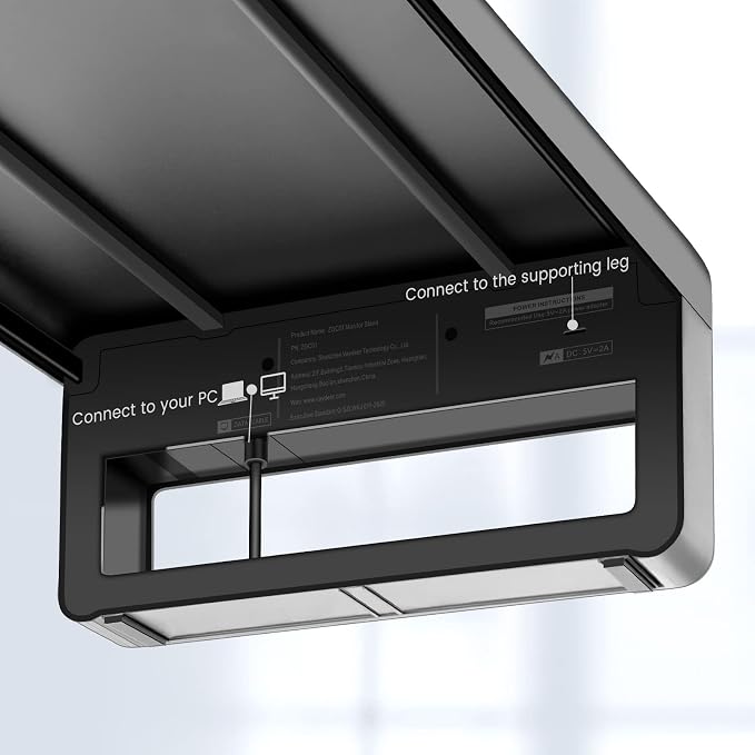 Vaydeer Dual Monitor Stand Computer Riser with USB 3.0 Hub Ports, Double Metal Stand for 2 Computer, TV, PC, Printer, Multi Media Speaker, Multifunctional Desktop Organizer