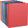 COMIX Sturdy 0.5 Inch 3 Ring Binder with Clear View Cover | 0.5"Heavy Duty Round Ring,PVC-Free Board,Holds 100 Letter Sheets,Wholesale for Offices & Classrooms,6 Pack (Assorted Colors)