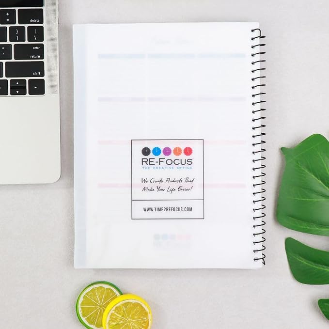 RE-FOCUS THE CREATIVE OFFICE, 2026-2027 Academic Calendar, Monthly and Weekly Views with Time Slots, To-Do List (White)