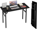 TEMI Small Computer Desk Folding Table - 43.3" Foldable Office Desk, No Assembly, Perfect for Small Spaces in Bedroom, or Apartment, Portable Mini Desk or Study Table Compact Design, Dark Oak