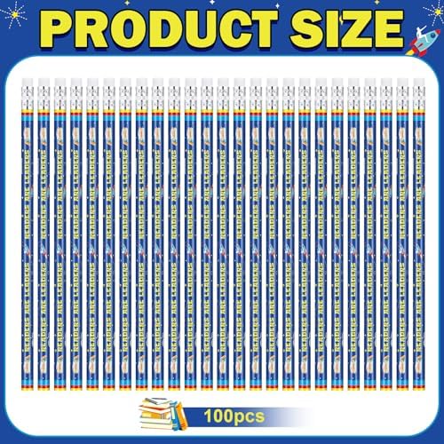 Tenceur 100 Pcs Readers are Leaders Pencils with Erasers Bulk 7.3 Inches Student Incentives Recognition Education Award Prize for Teacher School Classroom Reward Supplies