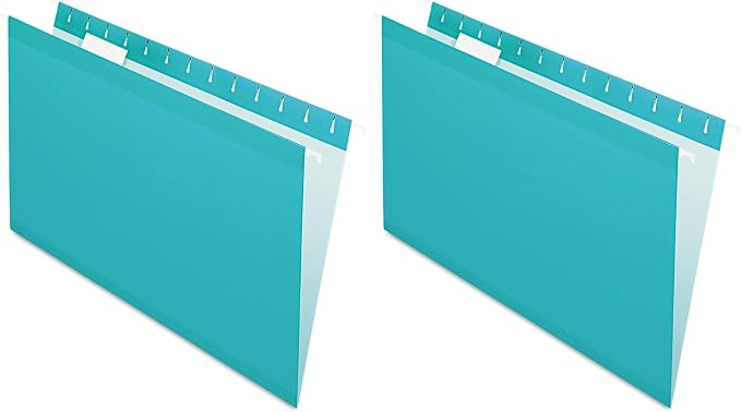 Pendaflex Hanging File Folders, Legal Size, Aqua (PFX415315AQU) (Pack of 2)