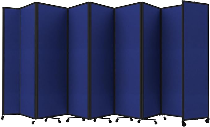 Versare Room Divider 360 Portable Wall Partition | Folding Panels | Large Freestanding Divider | Locking Wheels | Temporary Room Separator