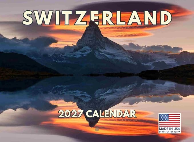 Switzerland Calendar 2027 Swiss Monthly Wall Calender 12 Month