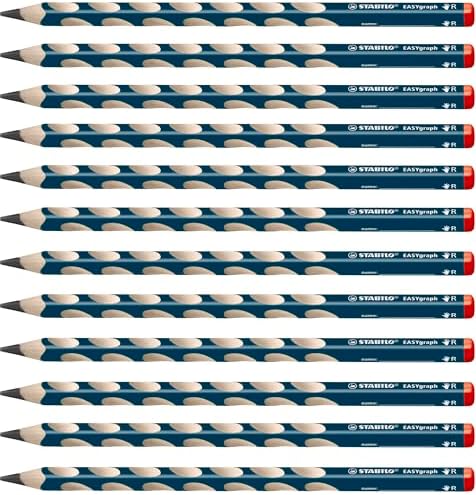 Handwriting Pencil - STABILO EASYgraph - Right-Handed - Petrol - Pack of 12-2B