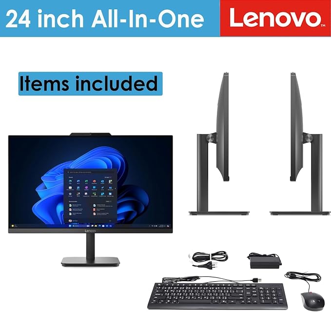 Lenovo 24" All-in-One Desktop Computer | Intel Core i3-N305 (8 Cores, Beat i5-1140G7) | 32GB RAM, 2TB SSD | WiFi 6 | UHD Graphics | Stunning IPS FHD Display, Lifetime Office 365 for Web