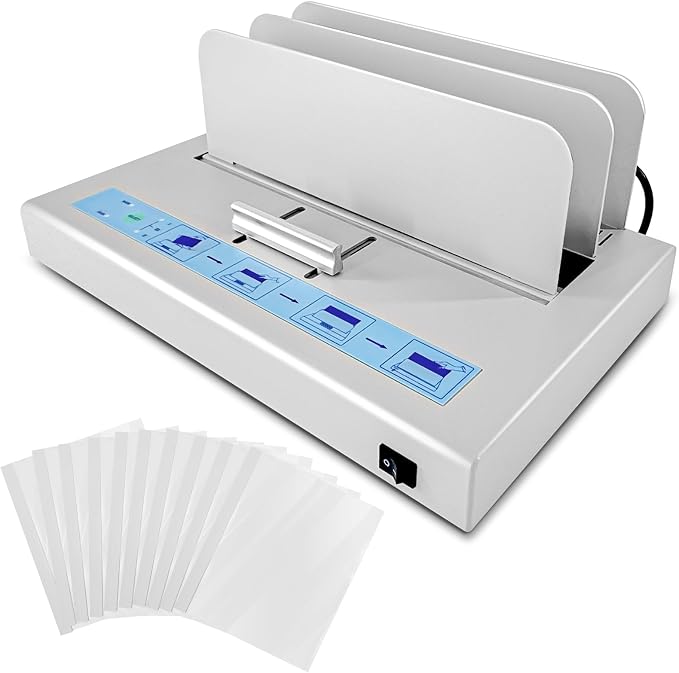 Thermal Binding Machine 500 Sheets Capacity Book Binding Material with 10 Letter Size Envelopes, A3/A4/A5 Document Heat Binder Hot Melt Machine Metal Thermal Binder Contract Document Invoice