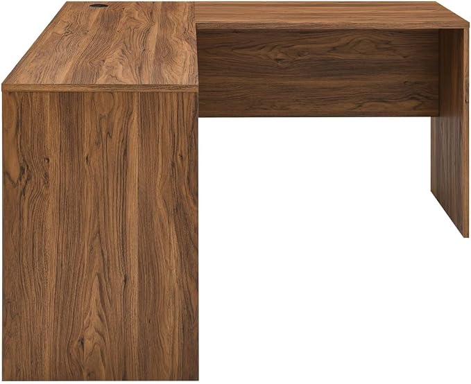 Modway EEI-5703-WAL Venture L-Shaped Wood Office Desk, Walnut